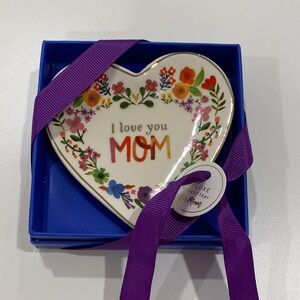 Floral Heart-Shaped Mom Trinket/Ring Plate